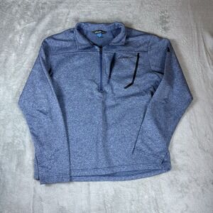Eddie Bauer First Ascent Sweater Men Large Blue 1/4 Zip Pullover Hiking